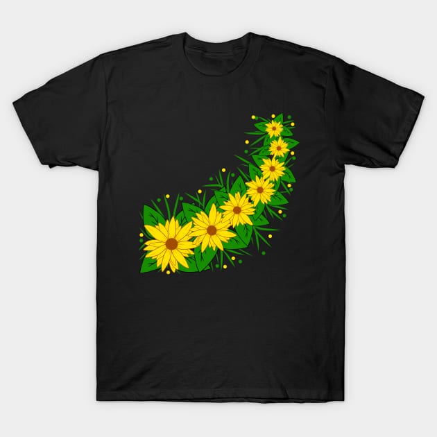 flower tendril yellow sunflowers flower pattern blooms T-Shirt by rh_naturestyles